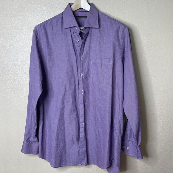 Peter Millar Other - Peter Millar Shirt Mens Large Purple Button Down Long Sleeve Casual Classic